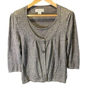 SAG Harbor Gray Layered 3/4 Sleeve Scoop Neck Top Sz PL